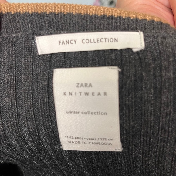 ZARA Knitwear Winter Collection gray sweater, size 11-12 years (close to M-L) - Picture 5 of 12